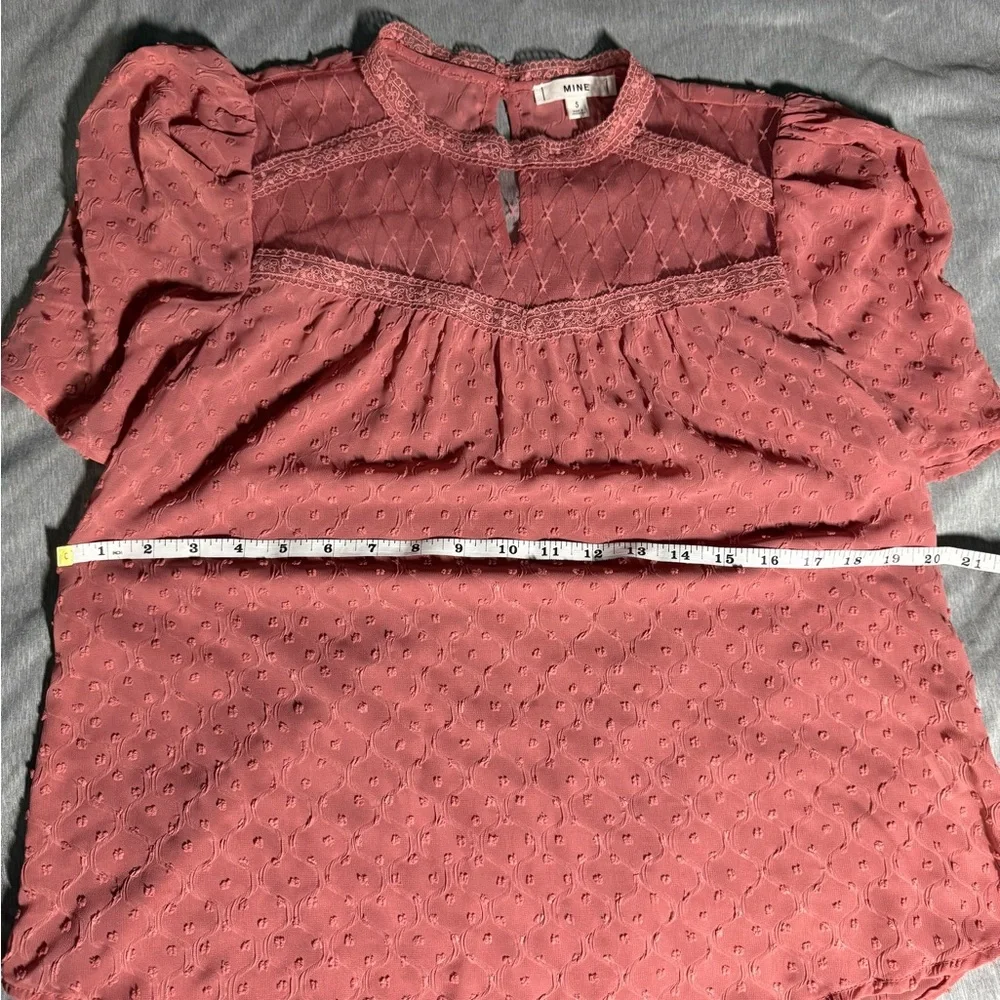 Mine Brand Dusty Pink Women's Sheet Textured Blouse ~ Size Small